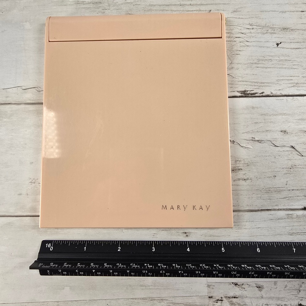 Vintage Mary Kay Peach/Pink Folding Mirror Dual Sided Compact Vanity Mirror